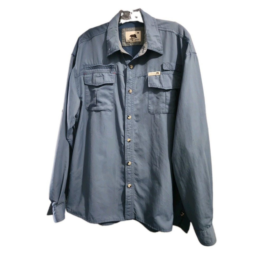 Dakota Grizzly Shirt Men's XL Blue Vented Button Up Outdoor Fishing Hiking